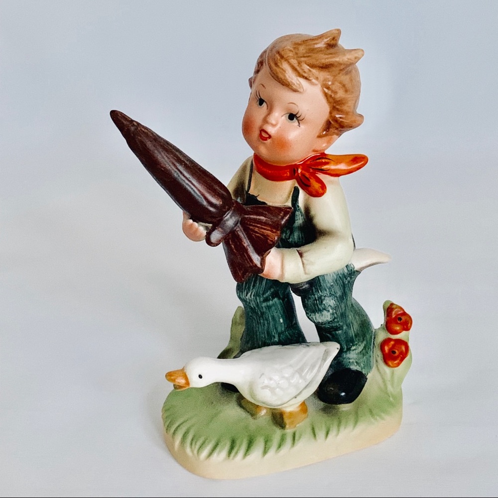 Vintage Japan Royal Crown Boy w/Umbrella Figurine